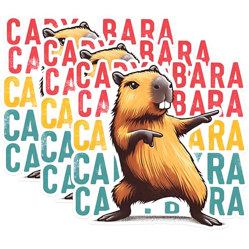 (3 Pack) Capybara Decals - Funny Animal Stickers - Laptop Decals - 3 Inches On Longest Side - Easy Peel & Apply - Made in USA - 3MCS1504