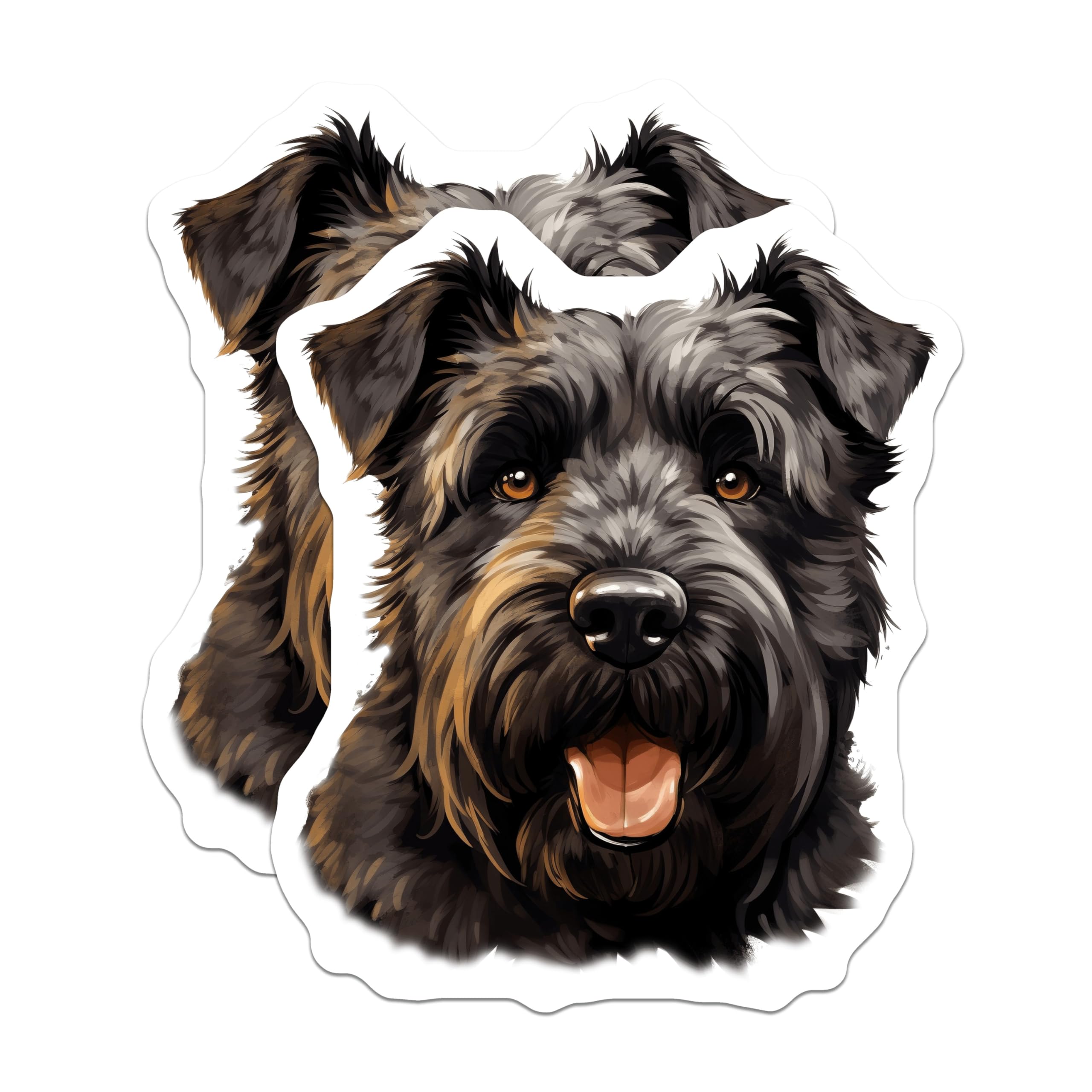 (2 Pack) Black Schnauzer Dog Magnets - Happy Dog Face Fridge Decor - Pet Parent Kitchen Accessories - 5 Inches On Longest Side - Thick Durable Magnet - Made in USA - MAG28827