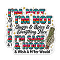 (2 Pack) Sassy Sage Hood Magnets - Witchy Spiritual Quote - Empowering Woman Decor - 5 Inches On Longest Side - Thick Durable Magnet - Made in USA - MAG26976