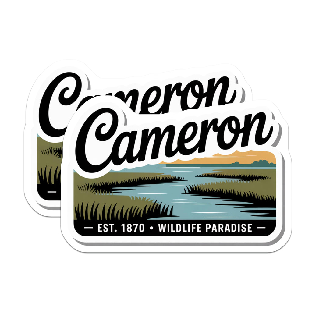 (2 Pack) Cameron Louisiana Magnets - Wildlife Paradise Decor - Bayou State Souvenir - 5" On Longest Side - Premium Magnet - for Cars, Refrigerators, Toolboxes, Lockers - Made in USA - MAG17571