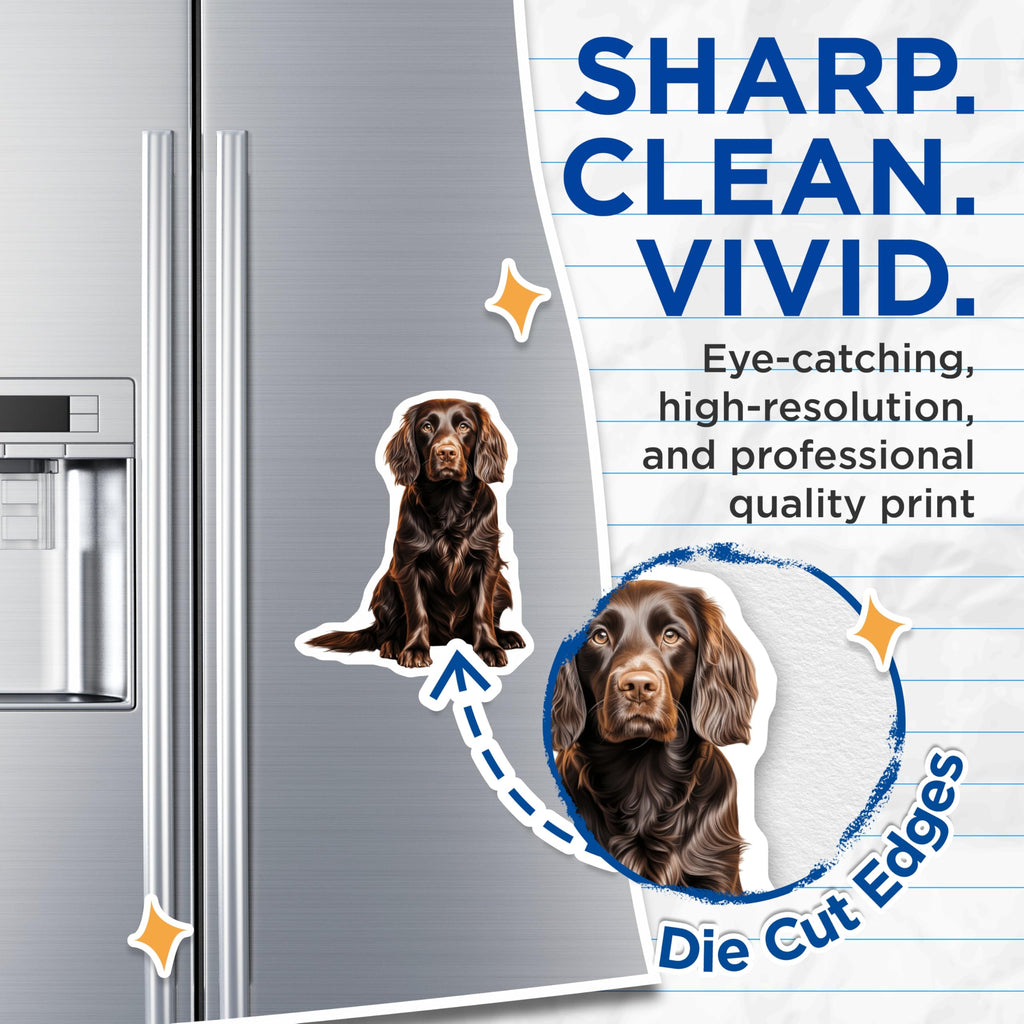 (2 Pack) Flat Coated Retriever Dog Magnets - Brown Dog Pet Lover - Pet Memorial Home Decor - 5 Inches On Longest Side - Thick Durable Magnet - Made in USA - MAG28389