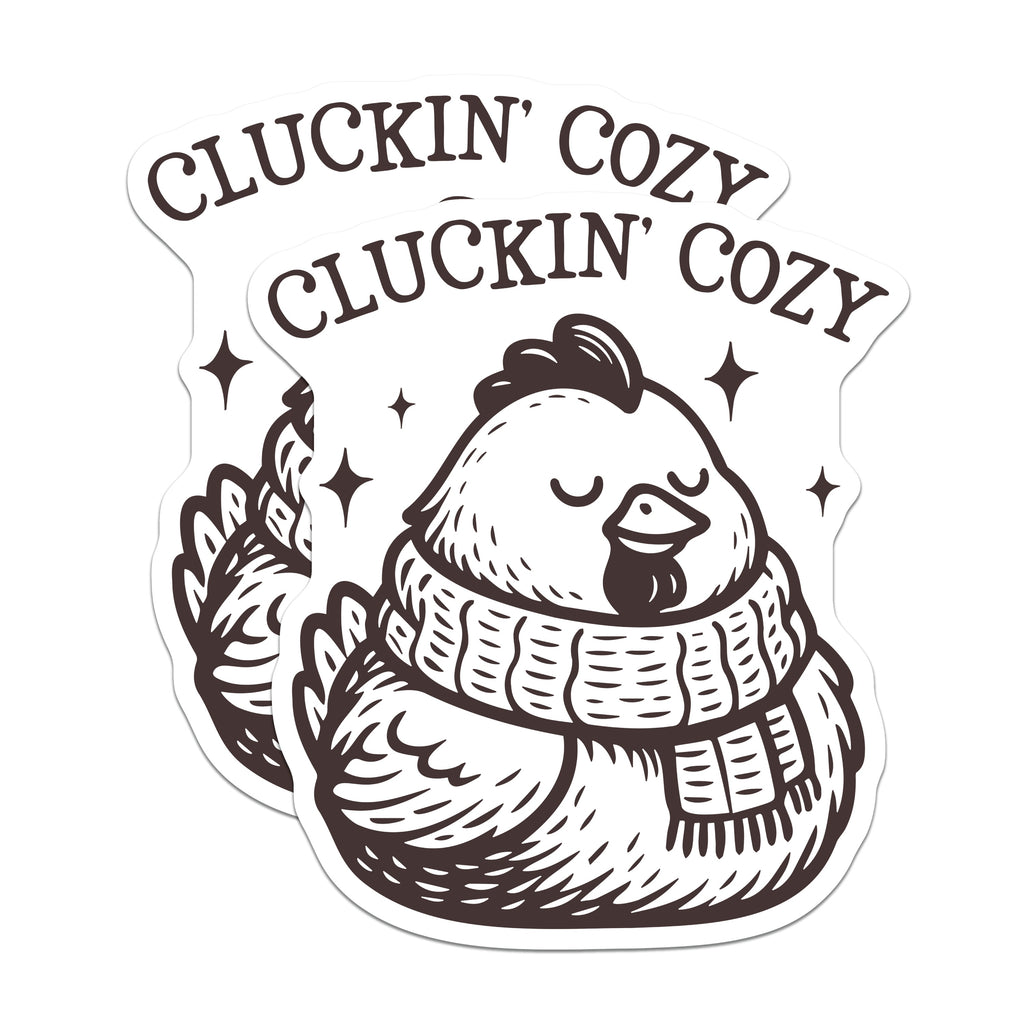 (2 Pack) Cluckin Cozy Chicken Magnets - Farmhouse Kitchen Decor - Cute Animal Refrigerator Accent - 5 Inches On Longest Side - Thick Durable Magnet - Made in USA - MAG39025
