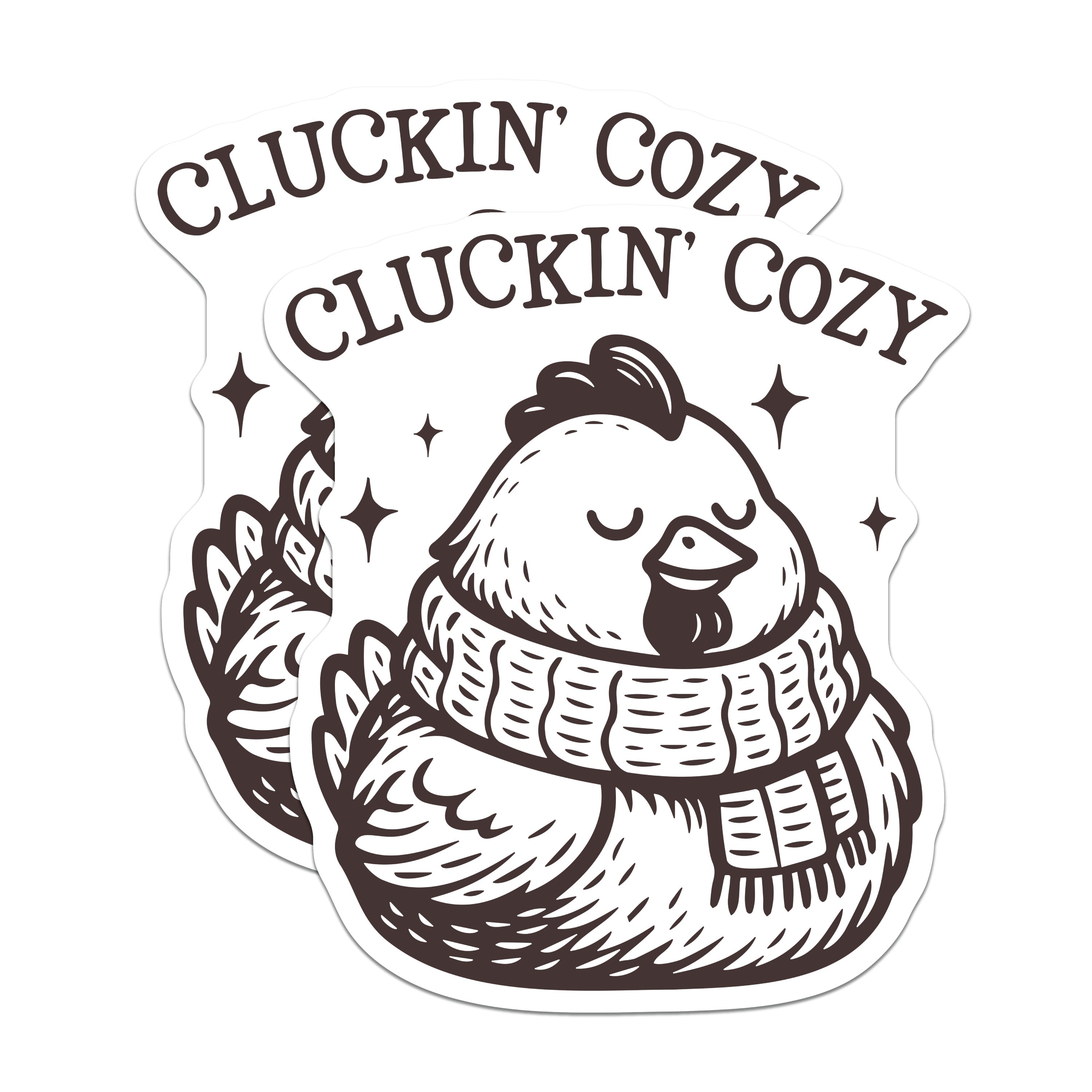(2 Pack) Cluckin Cozy Chicken Magnets - Farmhouse Kitchen Decor - Cute Animal Refrigerator Accent - 5 Inches On Longest Side - Thick Durable Magnet - Made in USA - MAG39025
