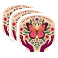 (3 Pack) Manifestation Butterfly Decals - Positive Affirmation - Floral Decals - 3 Inches On Longest Side - Easy Peel & Apply - Made in USA - 3MCS1072
