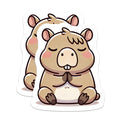 (2 Pack) Capybara Meditating Magnets - Cute Animal Zen Decor - Kawaii Fridge Locker Accessory - 5 Inches On Longest Side - Thick Durable Magnet - Made in USA - MAG36488