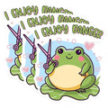 (3 Pack) Frog Enjoy Danger Decals - Funny Frog Stickers - Laptop Decal - 3 Inches On Longest Side - Easy Peel & Apply - Made in USA - 3MCS2080