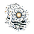 (2 Pack) Sunflower Stickers - Inspirational Quote Stickers - Fragile Not Like A Flower Stickers - 5" On Longest Side - Sticks to Any Smooth Flat Surface - Made in USA - BMCS3220