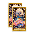 (2 Pack) Dancing Skeleton Magnets - Vibrant Disco Queen Celestial Party Art - Musical Notes Refrigerator Locker Decor - 5 Inches On Longest Side - Thick Durable Magnet - Made in USA - MAG23055