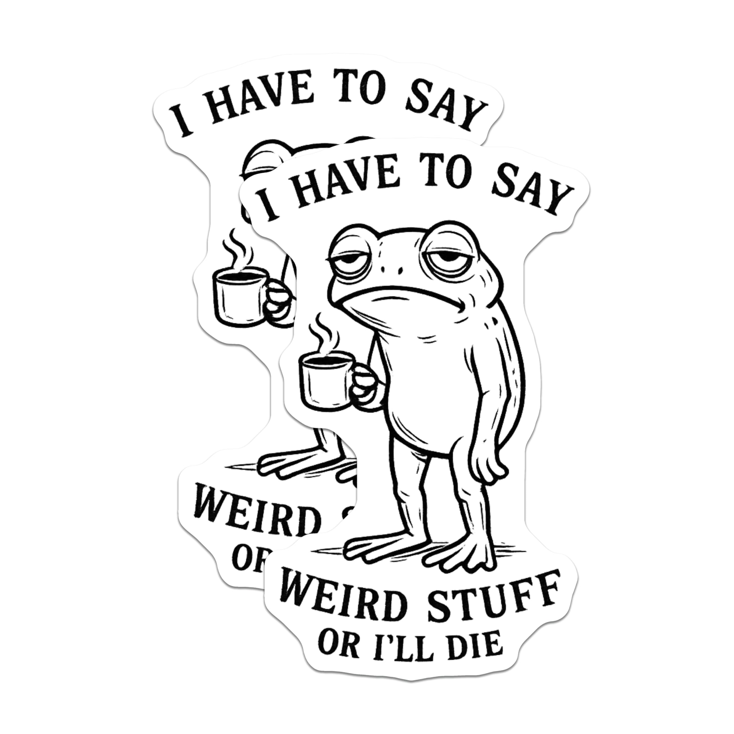 (2 Pack) Grumpy Frog Coffee Magnets - Quirky Weird Stuff Quote - Humorous Amphibian Meme Fridge Locker Refrigerator Decor - 5 Inches On Longest Side - Thick Durable Magnet - Made in USA - MAG20282
