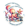 (2 Pack) Protect Our Ocean Magnets - Preserve Our Future - Environmental Awareness Decor - 5" On Longest Side - for Cars, Fridges, Toolboxes - Made in USA - MAG7952