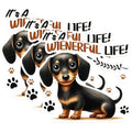 (3 Pack) Dachshund Decals - Wiener Dog - It's A Wienerful Life Decal - 3 Inches On Longest Side - Easy Peel & Apply - Made in USA - 3MCS0863