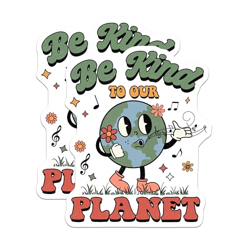 (2 Pack) Be Kind to Our Planet Magnets Magnets - Eco Conscious Home Decor - 5" On Longest Side - Made in USA - Sticks to Refrigerators & Metal Surfaces - MAG8598