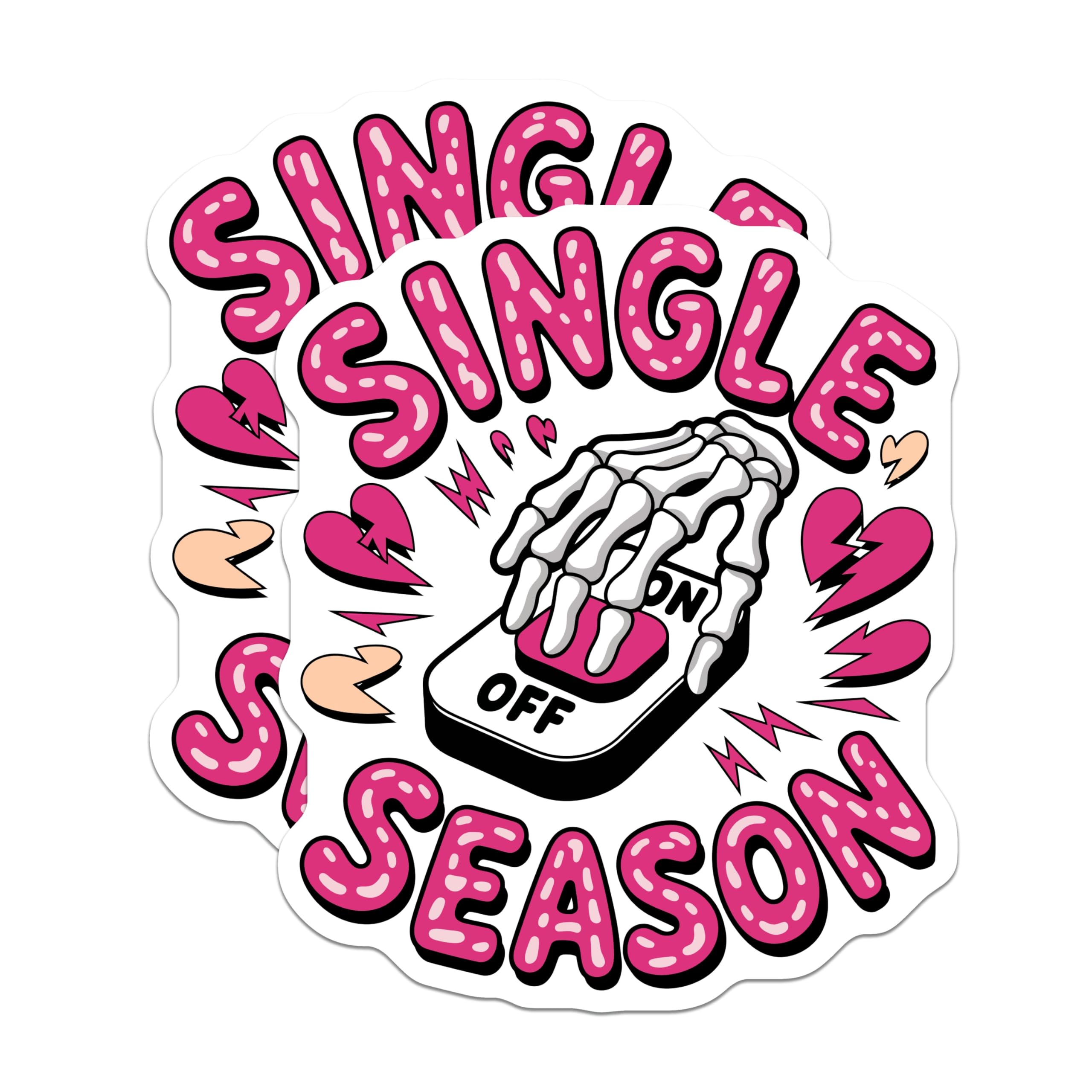 (2 Pack) Single Season Magnets - Breakup Humor - Skeleton Hand Decor - 5 Inches On Longest Side - Thick Durable Magnet - Made in USA - MAG21990