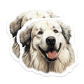 (2 Pack) Great Pyrenees Dog Magnets - Pyrenees Lover Fridge Decor - White Fluffy Dog Kitchen Art - Pet Parent Accessory - 5 Inches On Longest Side - Thick Durable Magnet - Made in USA - MAG30406
