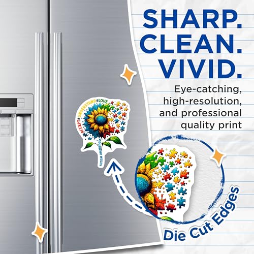 (2 Pack) Autism Awareness Magnets - Accept Understand Love Magnets - Colorful Puzzle Piece Magnets - 5" On Longest Side - for Cars, Refrigerators, Toolboxes, Lockers - Made in USA MAG3572