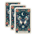 (3 Pack) Butterfly Tarot Decals - Floral Moon Stickers - Aesthetic Laptop Decal - 3 Inches On Longest Side - Easy Peel & Apply - Made in USA - 3MCS4128
