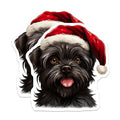 (2 Pack) Christmas Dog Magnets - Santa Hat Dog Lover Decor - Festive Pet Refrigerator Art - Holiday Animal Kitchen Accent - 5 Inches On Longest Side - Thick Durable Magnet - Made in USA - MAG25442
