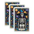 (3 Pack) Witch Tarot Card Decals - Spooky Skeleton - Halloween Laptop Decal - 3 Inches On Longest Side - Easy Peel & Apply - Made in USA - 3MCS4285