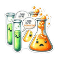 (2 Pack) Funny Science Stickers - Chemistry Joke - Cute Lab for Scientists and Students - 5" On Longest Side - Sticks to Smooth Flat Surfaces - Made in USA - BMCS8014