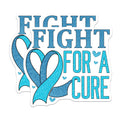(2 Pack) Fight for A Cure Magnets - Blue Awareness Ribbon - Cancer Support - Inspirational Message - Health Advocate - Hope Decor - 5" - Durable Magnet - Made in USA - MAG37194
