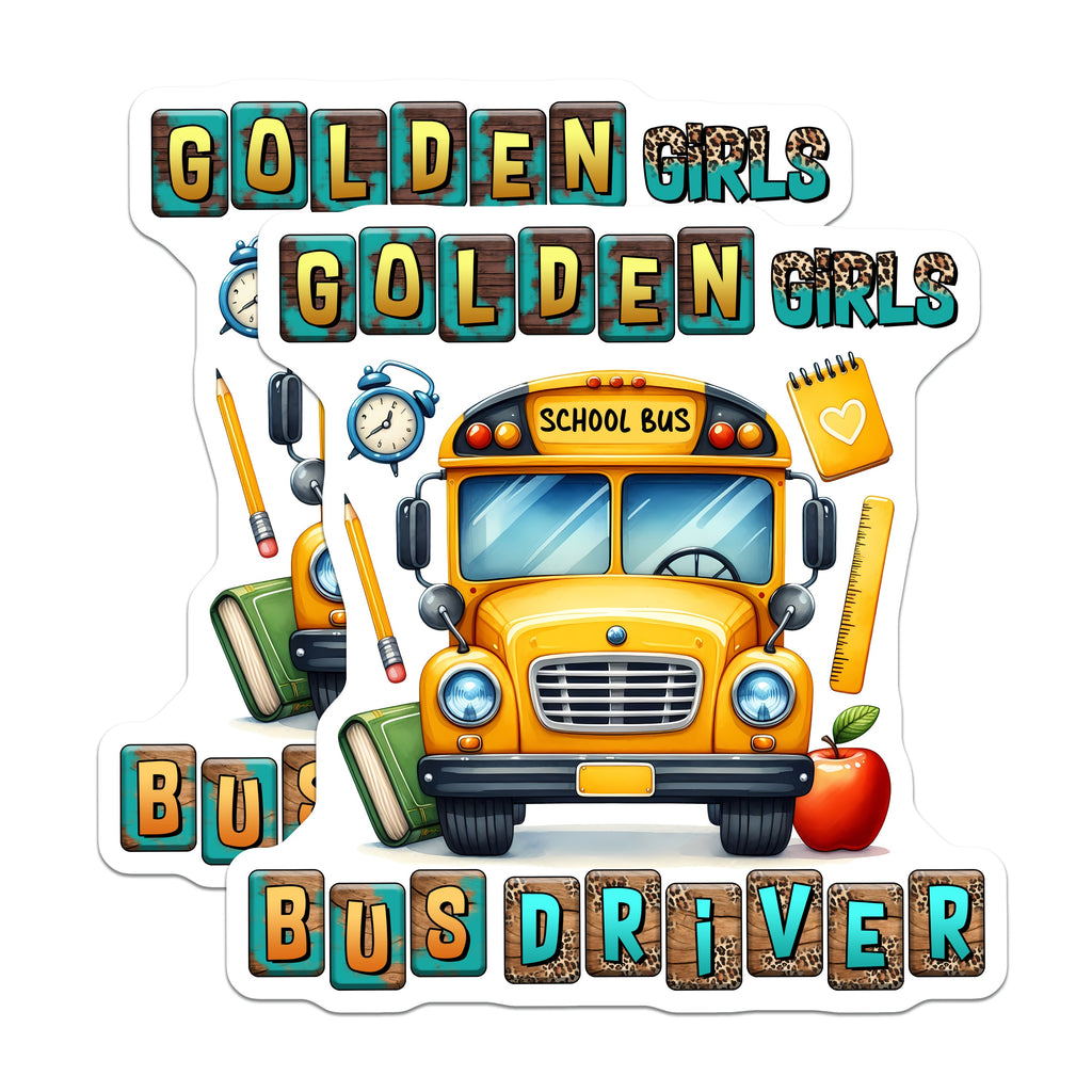 (2 Pack) Golden Girls Bus Driver Magnets - School Bus Appreciation - Female Driver Thank You - 5 Inches On Longest Side - Thick Durable Magnet - Made in USA - MAG37453