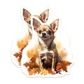 (2 Pack) Adorable Chihuahua Magnets - Fall Dog Art - Autumn Pet Lover Refrigerator Decor - 5 Inches On Longest Side - Thick Durable Magnet - Made in USA - MAG28972