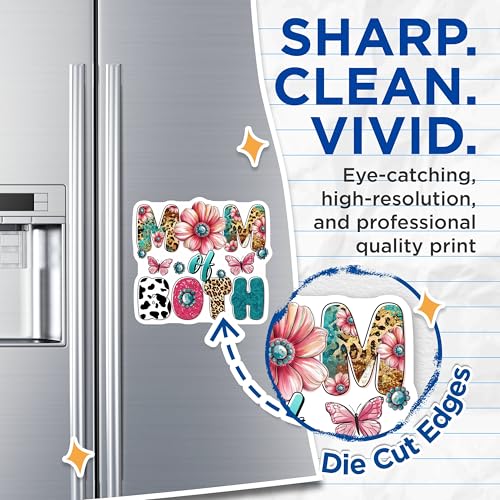 (2 Pack) Mom of Both Magnets - 5" On Longest Side - for Cars, Fridges, Toolboxes - Made in USA - MAG7716