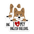 (2 Pack) I Love My English Bulldog Magnets - Cute Dog Lover Fridge - Bulldog Enthusiast Home Accessory - 5" On Longest Side - for Cars, Fridges, Toolboxes - Made in USA - MAG4304
