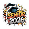 (2 Pack) Senior 2026 Magnets - Graduation Class of 2026 - High School College Graduate Student Academic Success - 5 Inches On Longest Side - Thick Durable Magnet - Made in USA - MAG37258