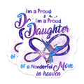 (2 Pack) Proud Daughter Mom in Heaven Magnets - Sympathy Remembrance Hummingbird - Celestial Mother Memorial Items - 5 Inches On Longest Side - Thick Durable Magnet - Made in USA - MAG37711
