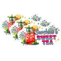 (3 Pack) Sunshine and Sweet Tea Decals - Iced Tea Drink - Summer Beverage Decal - 3 Inches On Longest Side - Easy Peel & Apply - Made in USA - 3MCS7075
