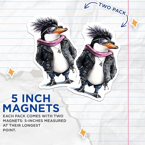 (2 Pack) Funny Animal Decor Magnet - 5" On Longest Side - Sticks to Smooth Flat Surfaces - Made in USA - MAG9493