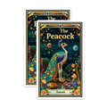 (2 Pack) The Peacock Skeleton Stickers - Halloween Bird Stickers - Ornate Skull Stickers - 5" On Longest Side - Sticks to Smooth Flat Surfaces - Made in USA - BMCS3630