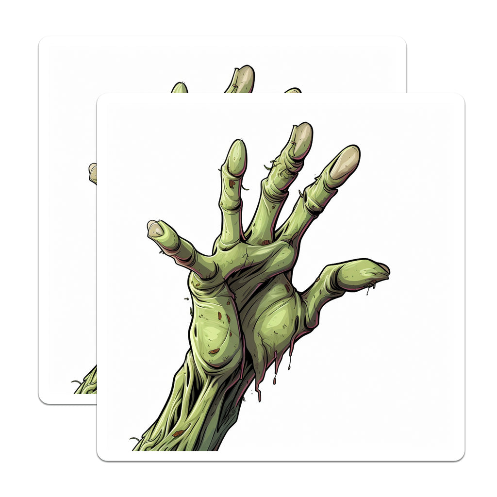 (2 Pack) Zombie Hand Magnets - Horror Decor - Halloween Kitchen Art - Spooky Fridge Accessory for Undead Fans - 5 Inches On Longest Side - Thick Durable Magnet - Made in USA - MAG37694