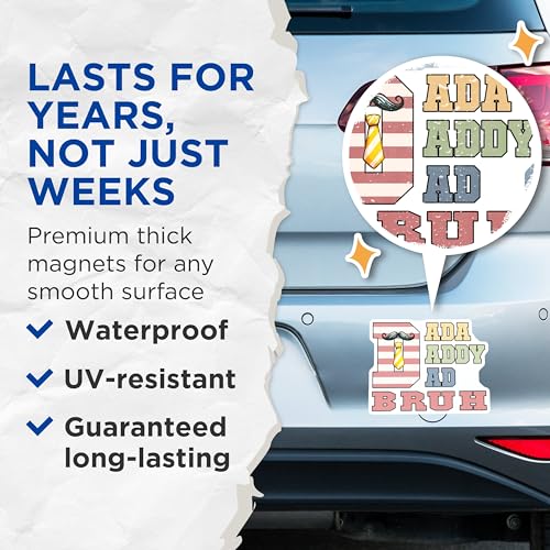 (2 Pack) Dad Fixer of All Things Magnets - Funny Dad Mem - Father's Day Decor for Dad from Kids - 5" On Longest Side - for Cars, Fridges, Toolboxes - Made in USA - MAG7466