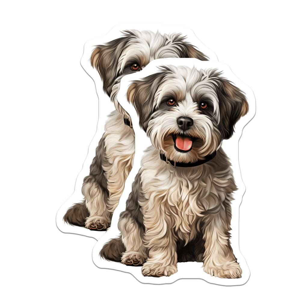 (2 Pack) Cute Fluffy Dog Magnets - Pet Lover Home Decor - Happy Puppy Fridge Art - 5 Inches On Longest Side - Thick Durable Magnet - Made in USA - MAG29350
