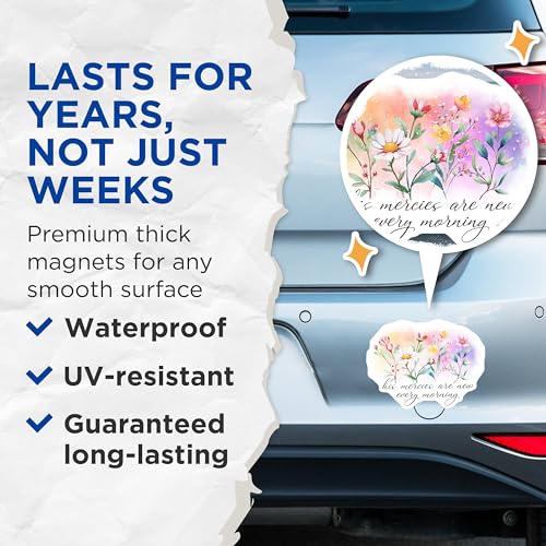 (2 Pack) Inspirational Quote Magnets Magnets - Floral Design - Positive Affirmation - 5" On Longest Side - Made in USA - Sticks to Refrigerators & Metal Surfaces - MAG8575