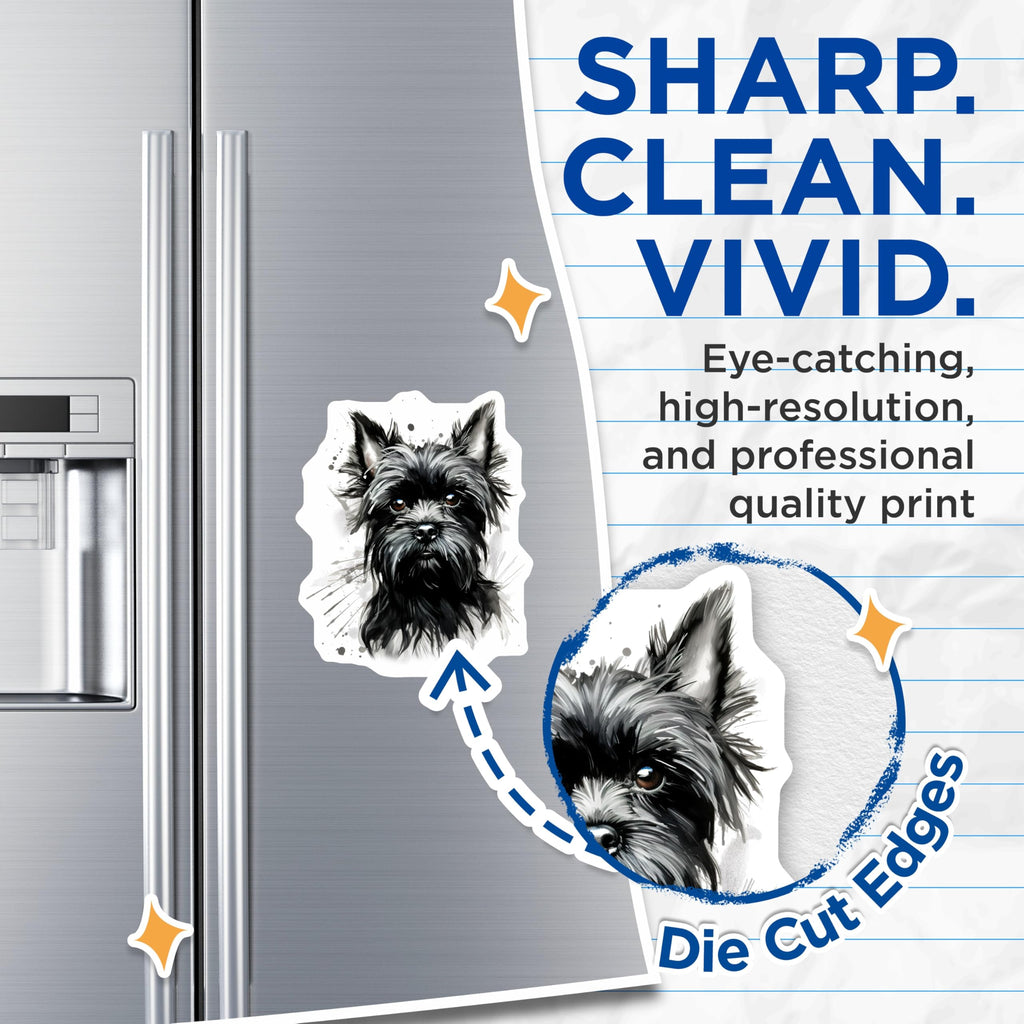 (2 Pack) Scottish Terrier Dog Magnets - Scottie Dog Watercolor Art - Black Terrier Pet Lover Refrigerator Magnets - 5 Inches On Longest Side - Thick Durable Magnet - Made in USA - MAG29294