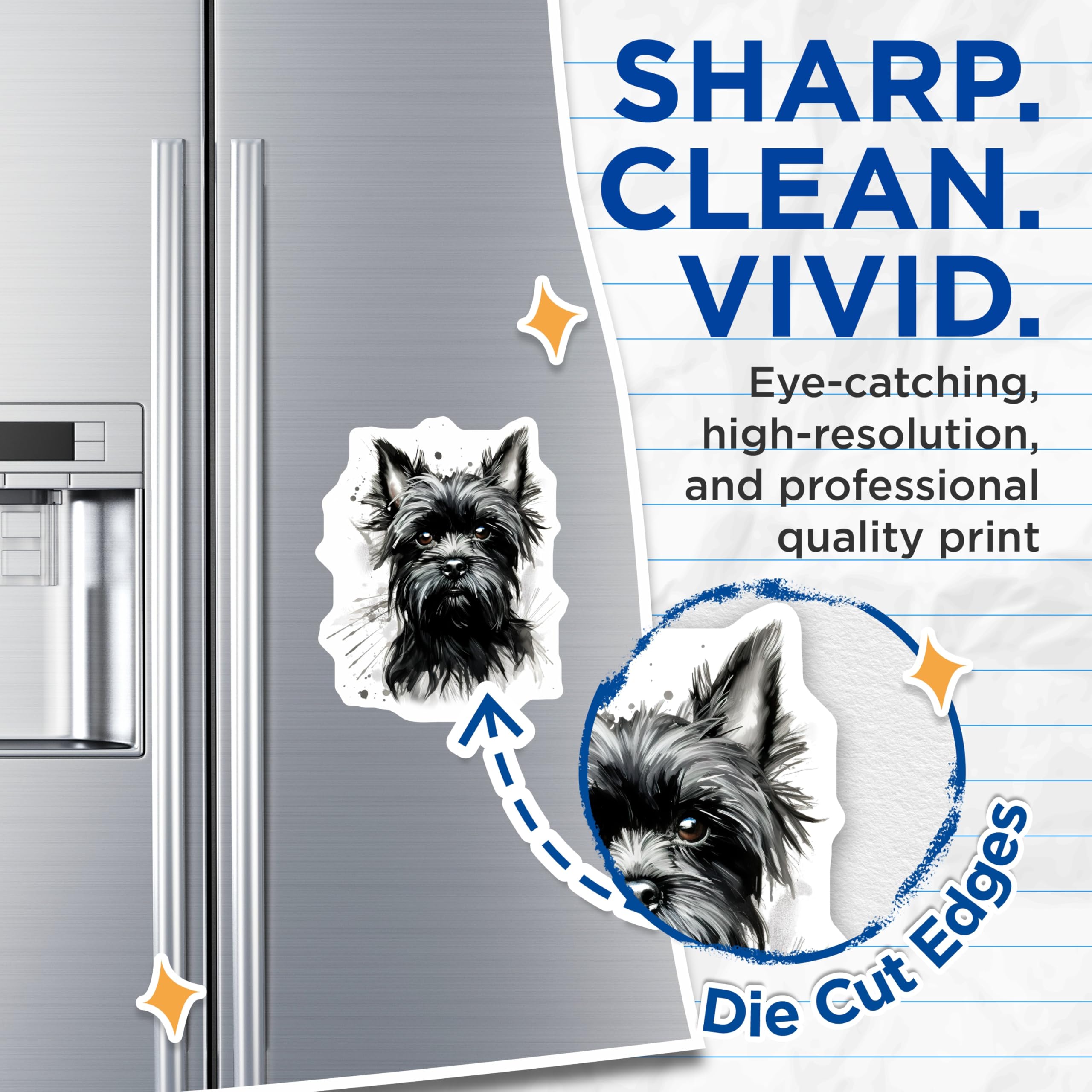 (2 Pack) Scottish Terrier Dog Magnets - Scottie Dog Watercolor Art - Black Terrier Pet Lover Refrigerator Magnets - 5 Inches On Longest Side - Thick Durable Magnet - Made in USA - MAG29294