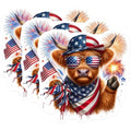 (3 Pack) Patriotic Cow Decals - American Flag - Laptop Decal - 4th July Decals- 3 Inches On Longest Side - Easy Peel & Apply - Made in USA - 3MCS5103