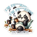 (2 Pack) Cute Panda Stickers - Funny Exhausted Panda Decal - Coffee Lover Humor Sticker - 5" On Longest Side - Sticks to Smooth Flat Surfaces - Made in USA - BMCS6414
