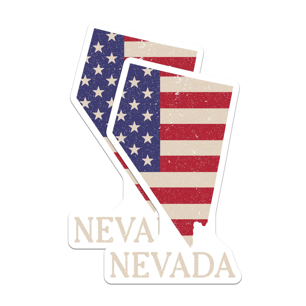 (2 Pack) Nevada State Magnets - American Flag Design - Patriotic USA Souvenir - Nevada Pride Display - Travel Memorabilia - 5 Inches On Longest Side - Thick Durable Magnet - Made in USA - MAG20401