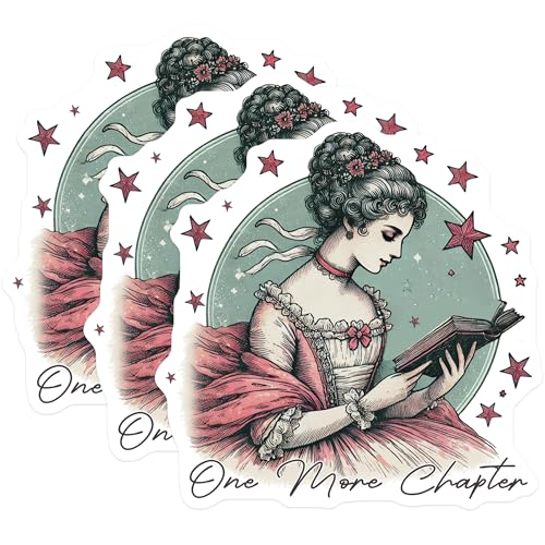 (3 Pack) One More Chapter Decals - Book Lover - Reading Decals- 3 Inches On Longest Side - Easy Peel & Apply - Made in USA - 3MCS5337