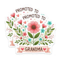 (2 Pack) Promoted to Grandma Magnets - Floral Design - Grandma's Kitchen Decor - 5" On Longest Side - for Cars, Fridges, Toolboxes - Made in USA - MAG6866