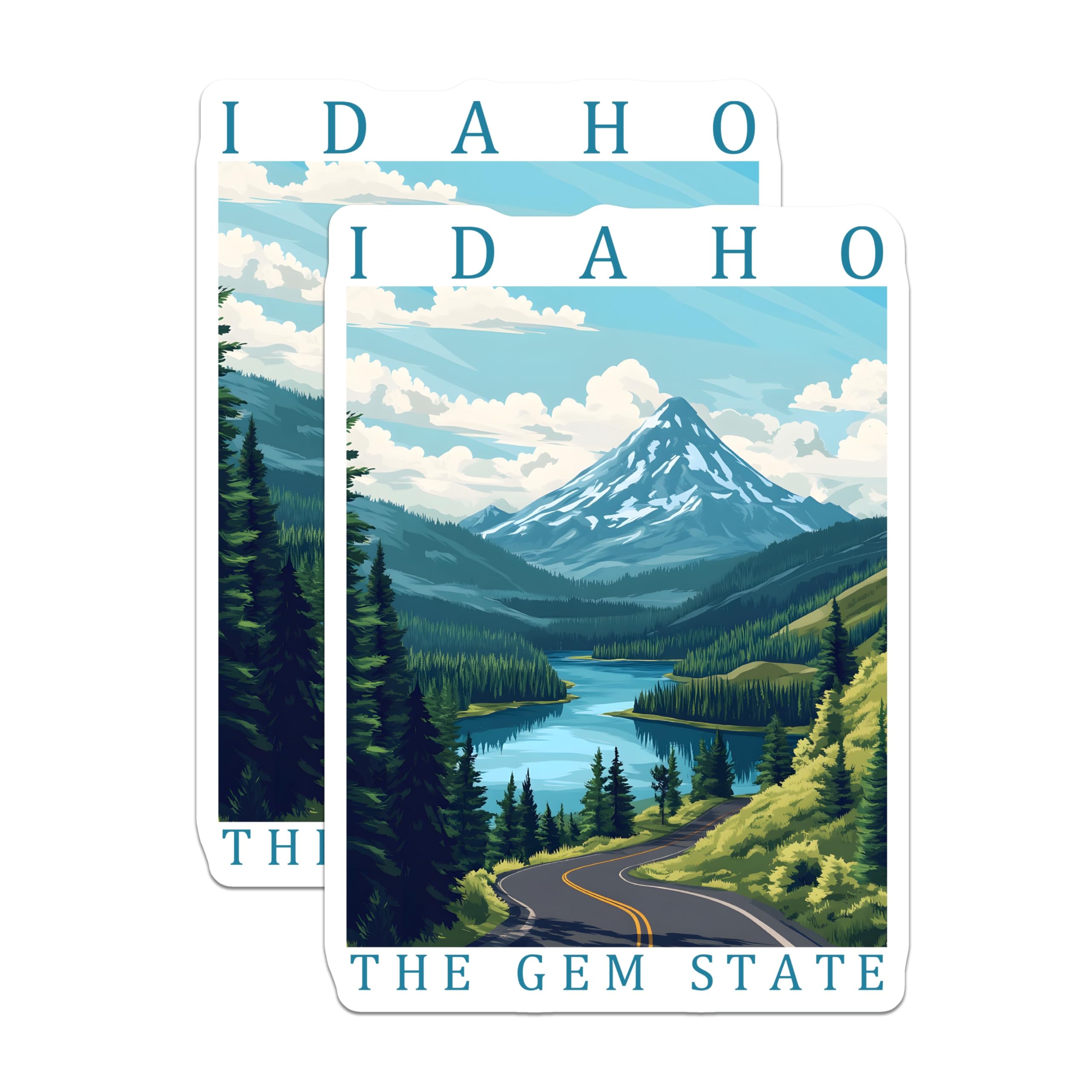 (2 Pack) Idaho Magnets - The Gem State Decor - Rocky Mountain Fridge Magnet - 5" On Longest Side - Premium Magnet - for Cars, Refrigerators, Toolboxes, Lockers - Made in USA - MAG17382