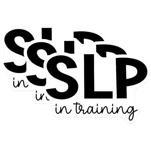 (3 Pack) SLP in Training Decals - Speech Language Pathologist - Student Decal - 3 Inches On Longest Side - Easy Peel & Apply - Made in USA - 3MCS4080