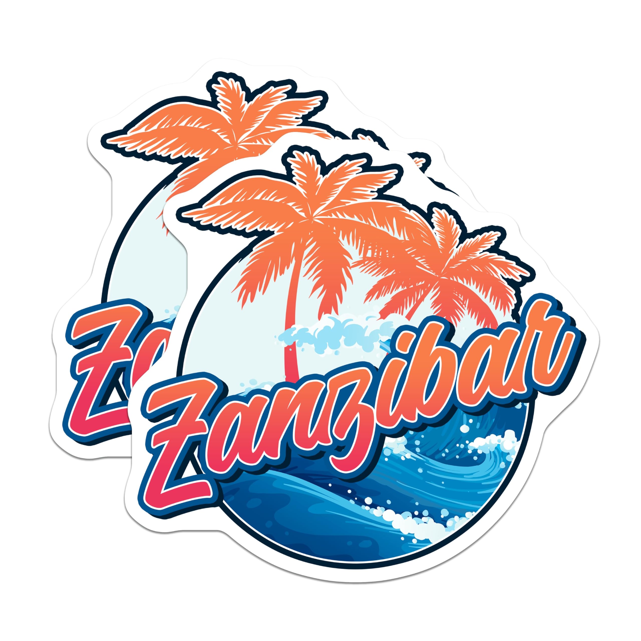 (2 Pack) Zanzibar Magnets - Travel Destination Decor - Tropical Island Souvenir - 5" On Longest Side - Premium Magnet - for Cars, Refrigerators, Toolboxes, Lockers - Made in USA - MAG18055