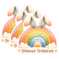 (3 Pack) Behavior Technician Decals - Rainbow Decal - Laptop Decal - 3 Inches On Longest Side - Easy Peel & Apply - Made in USA - 3MCS1948