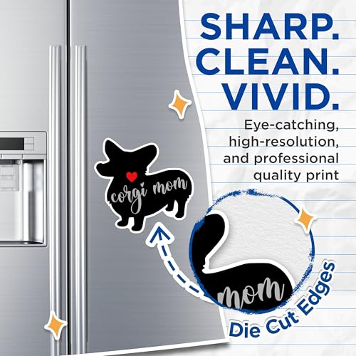 (2 Packs) Corgi Mom Magnets - Corgi Dog Breed Magnets - 5 Inches On Longest Side - Premium Magnet - for Fridges, Toolboxes, Cars - Made in USA - MAG2460