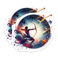 (2 Pack) Cosmic Archer Magnets - Sagittarius Zodiac Art - Astrology Decor - Space Lover - Mystical Home - 5 Inches On Longest Side - Thick Durable Magnet - Made in USA - MAG39393